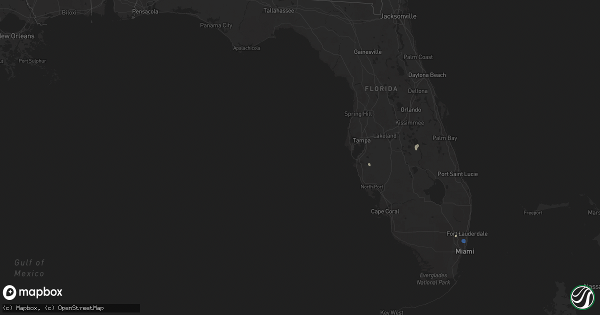 Hail map in Florida on September 16, 2025
