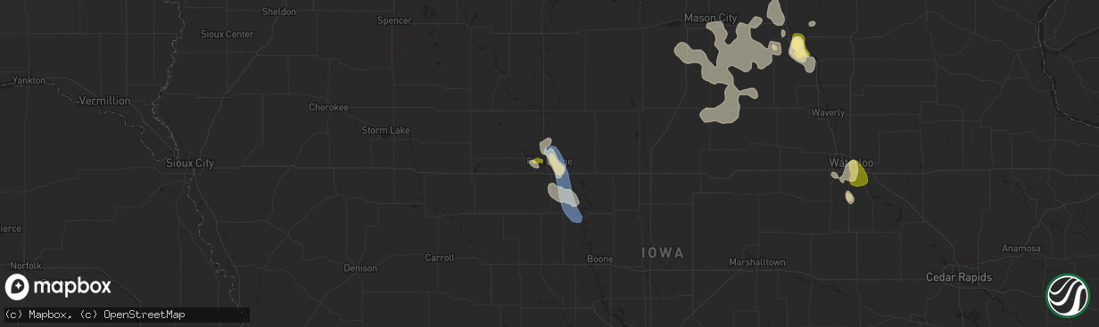 Hail map in Fort Dodge, IA on September 16, 2025