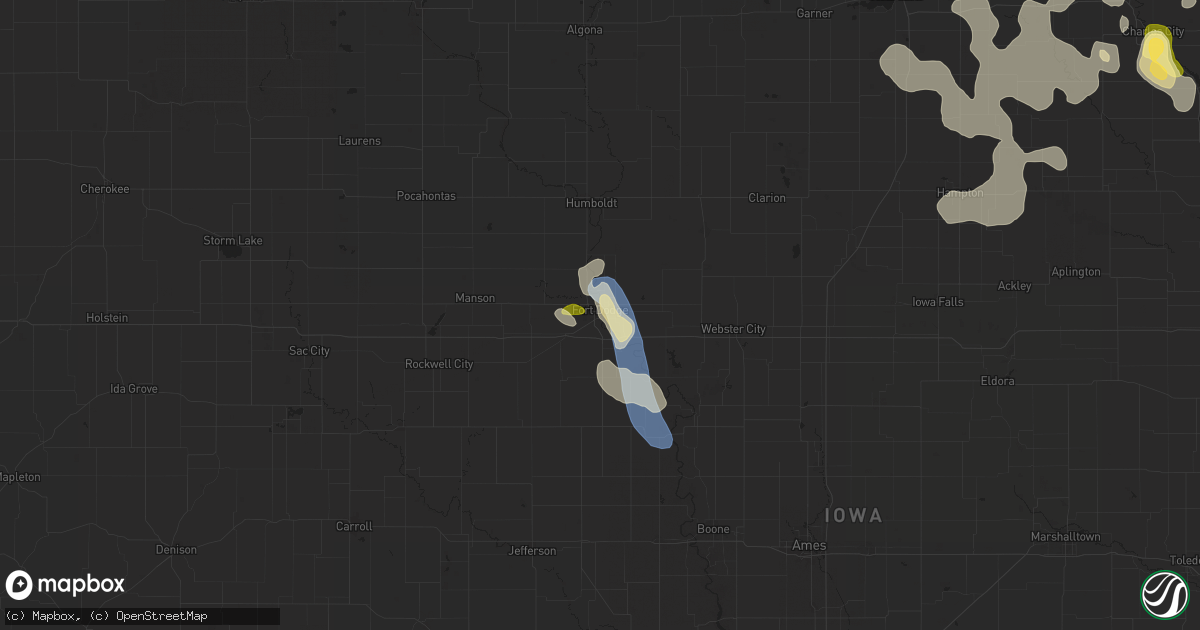 Hail map in Fort Dodge, IA on September 16, 2025
