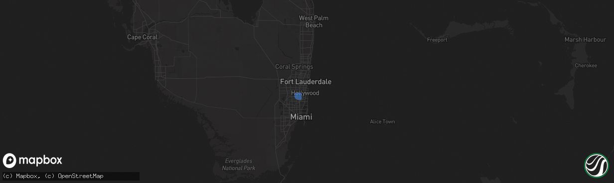 Hail map in Hollywood, FL on September 16, 2025