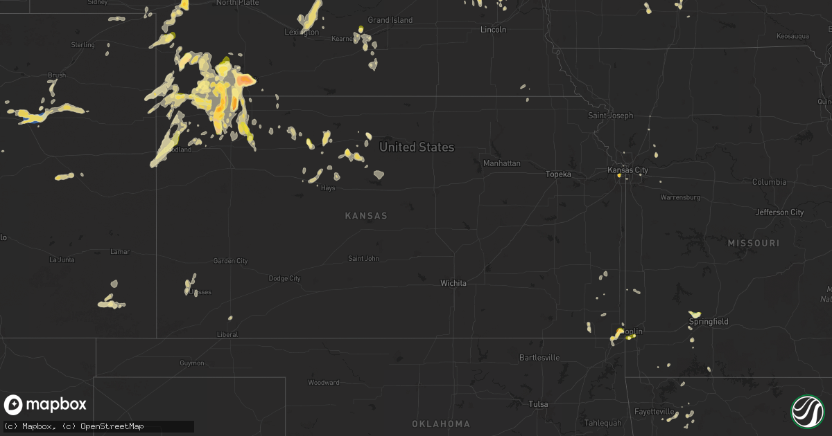 Hail map in Kansas on September 16, 2025