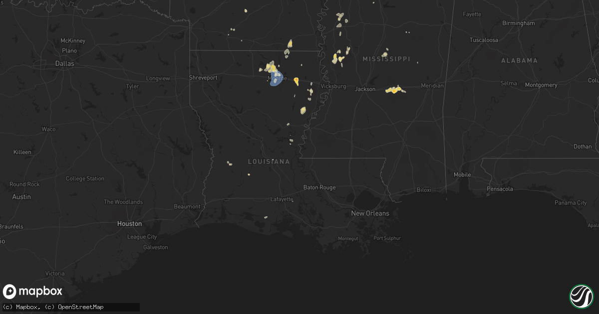 Hail map in Louisiana on September 16, 2025