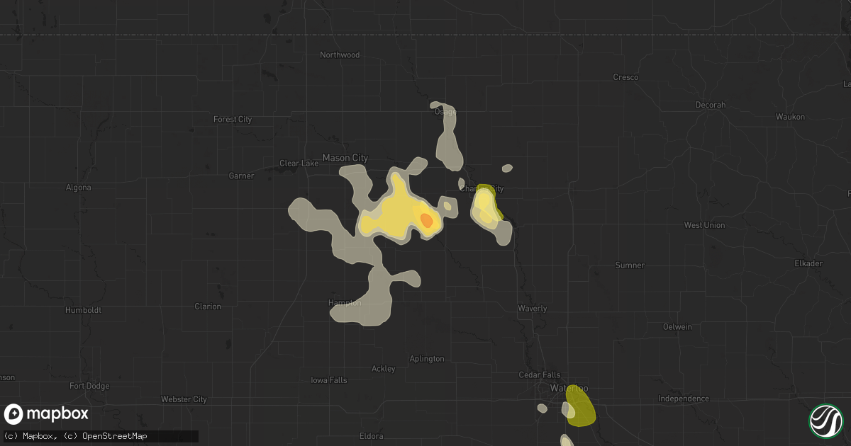 Hail map in Marble Rock, IA on September 16, 2025
