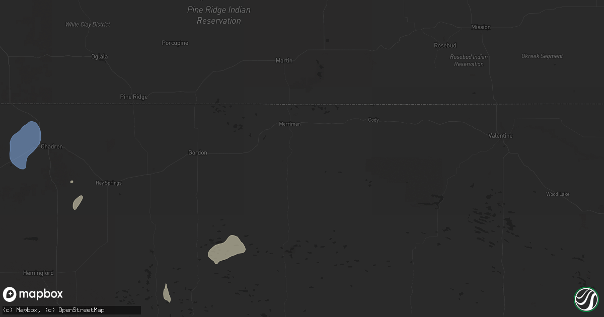 Hail map in Merriman, NE on September 16, 2025