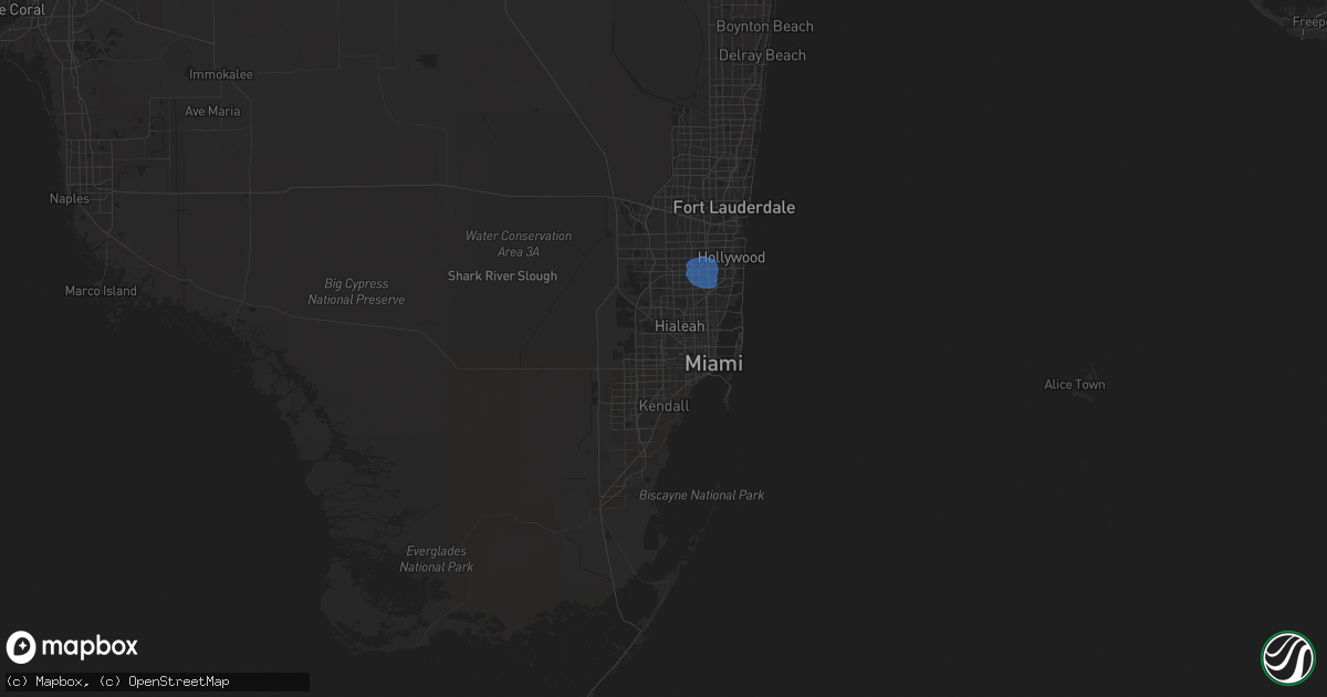 Hail map in Miami, FL on September 16, 2025