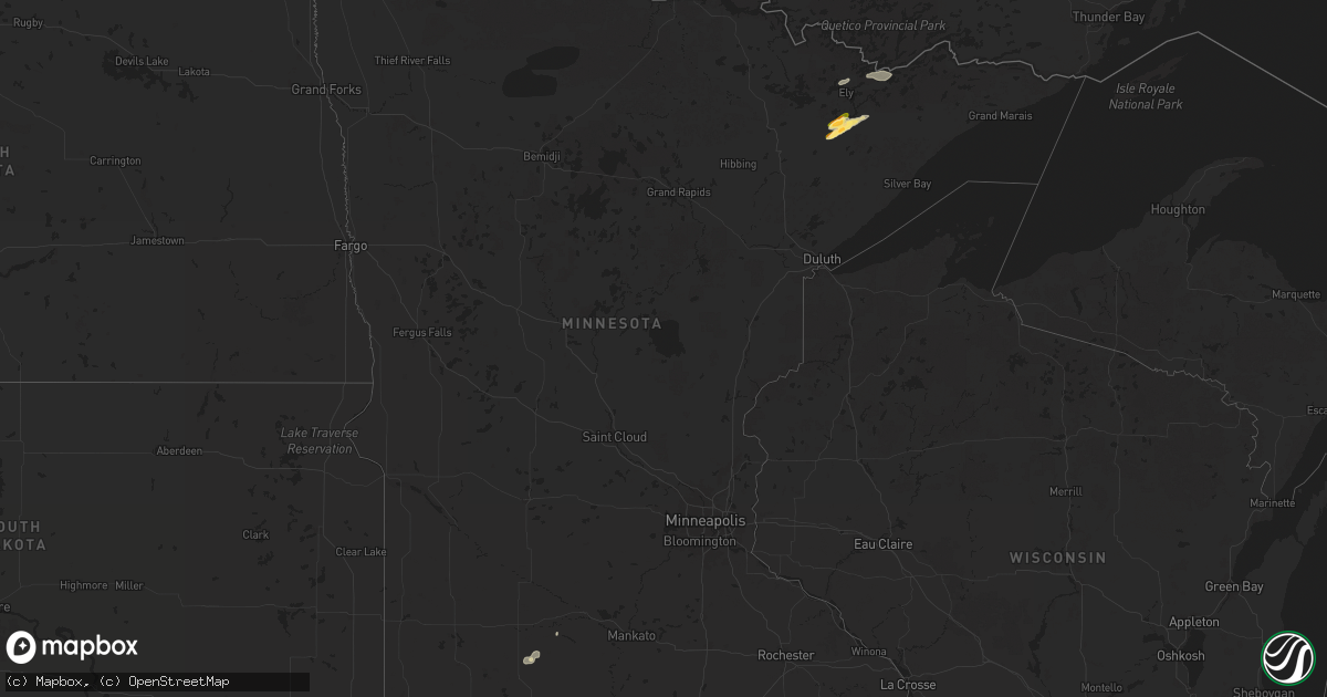 Hail map in Minnesota on September 16, 2025