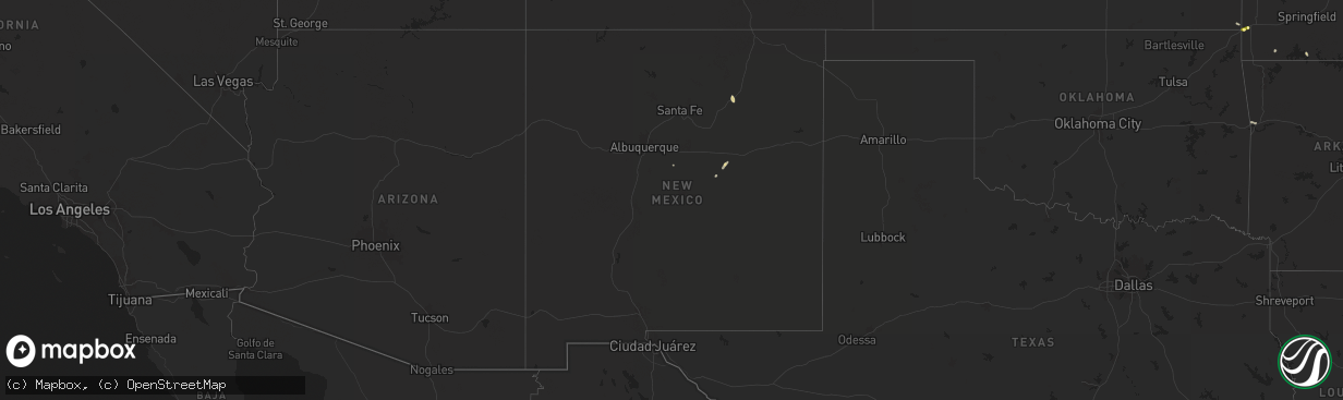 Hail map in New Mexico on September 16, 2025