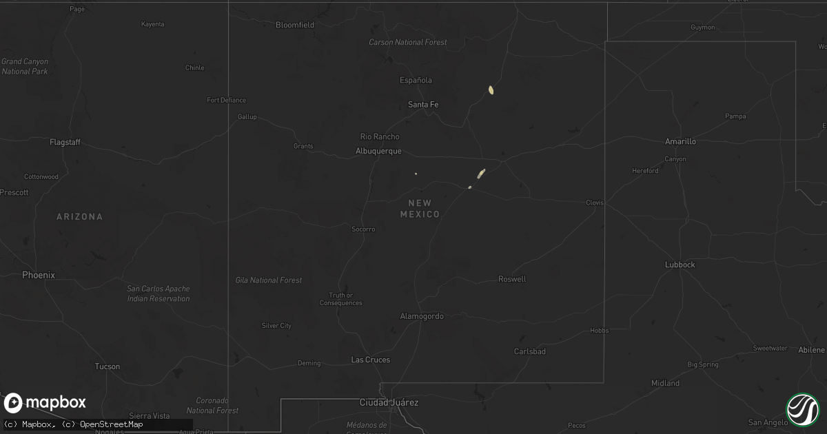 Hail map in New Mexico on September 16, 2025