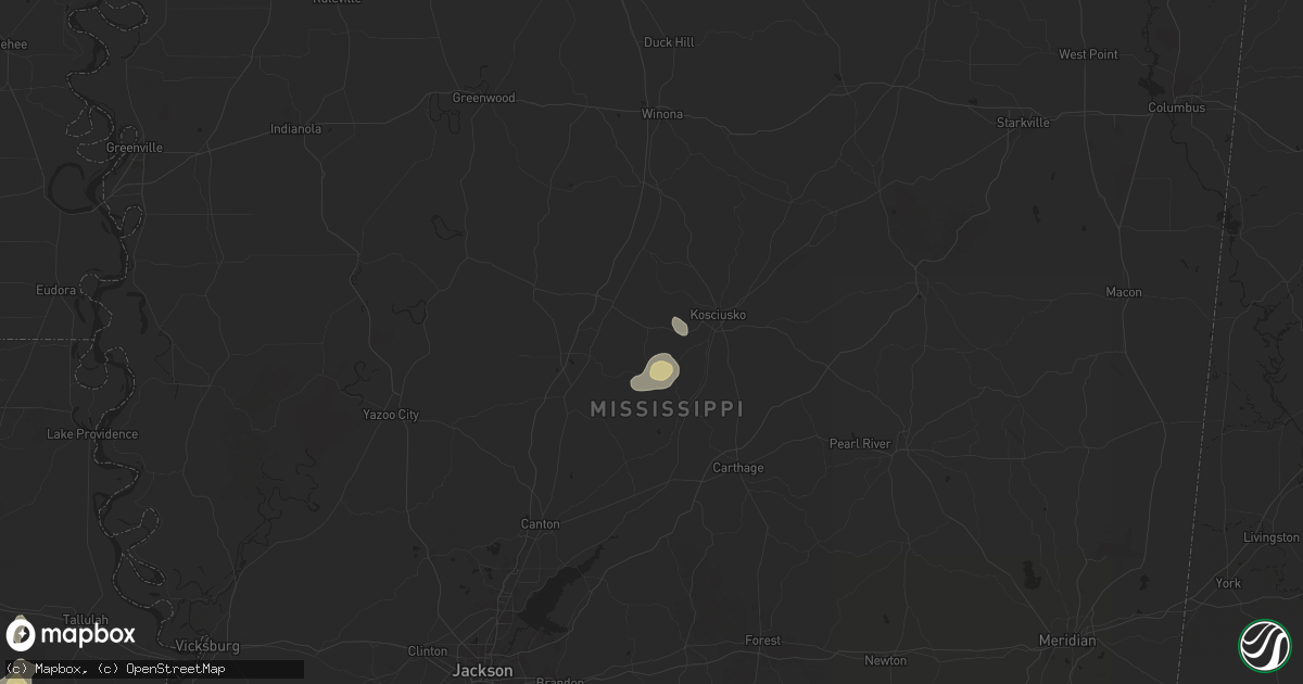 Hail map in Sallis, MS on September 16, 2025