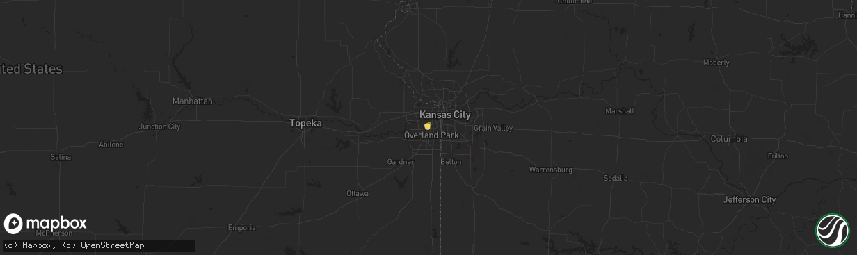 Hail map in Shawnee, KS on September 16, 2025