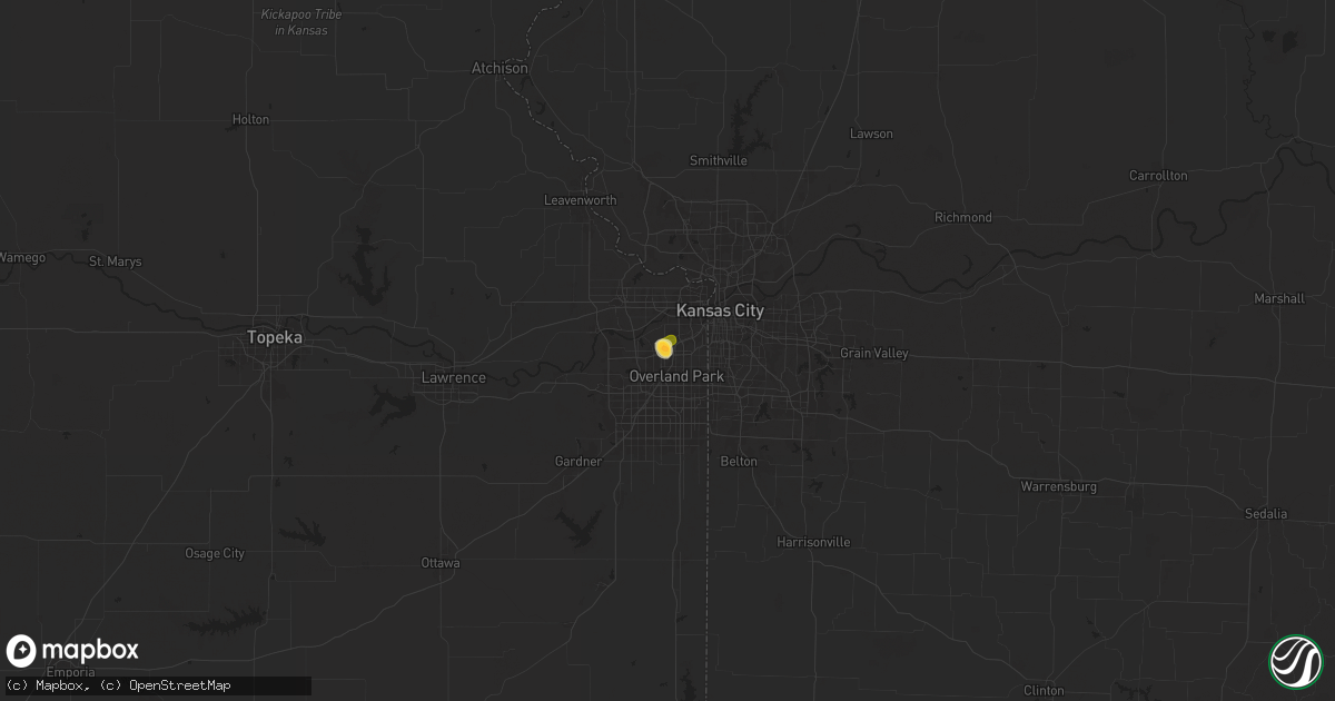 Hail map in Shawnee, KS on September 16, 2025