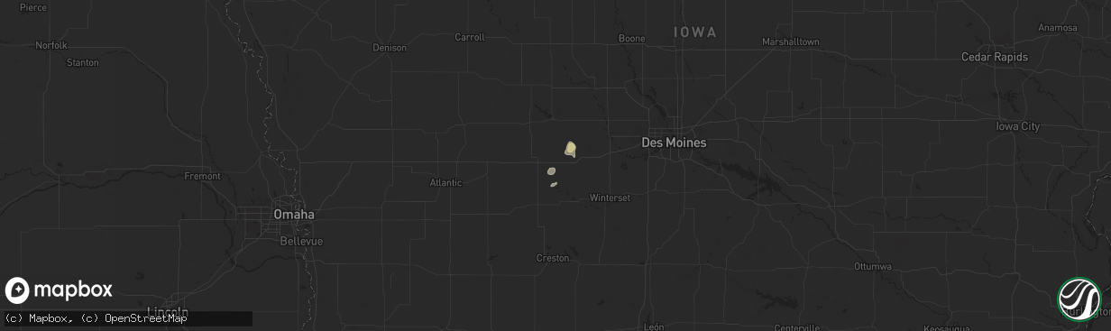 Hail map in Stuart, IA on September 16, 2025