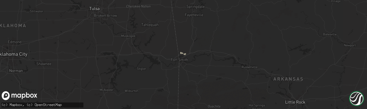 Hail map in Van Buren, AR on September 16, 2025