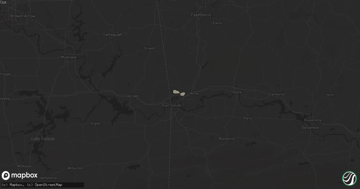 Hail map in Van Buren, AR on September 16, 2025