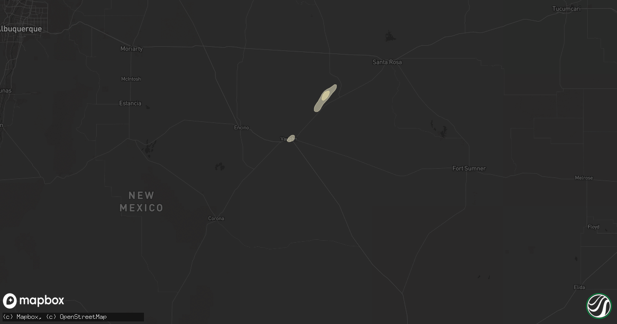 Hail map in Vaughn, NM on September 16, 2025