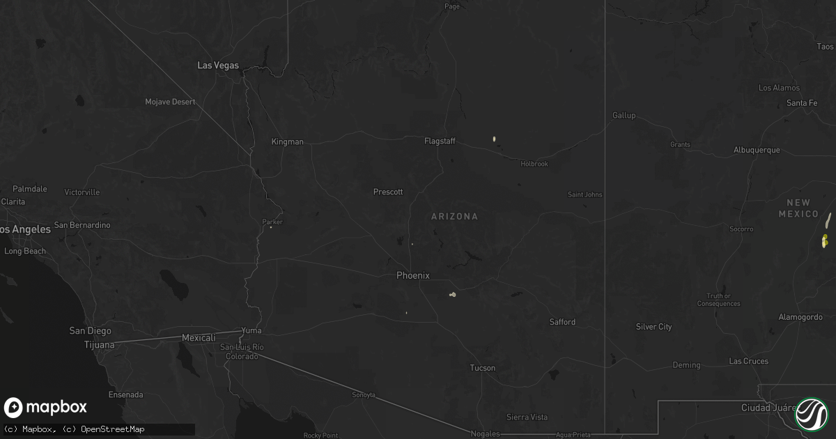 Hail map in Arizona on September 16, 2026