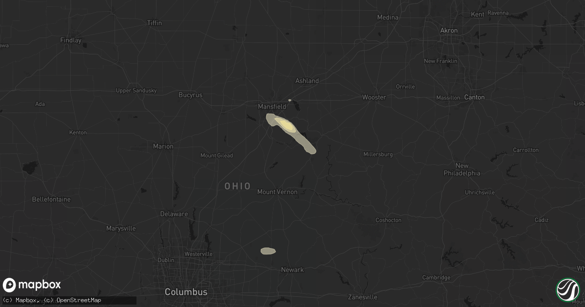 Hail map in Butler, OH on September 16, 2026