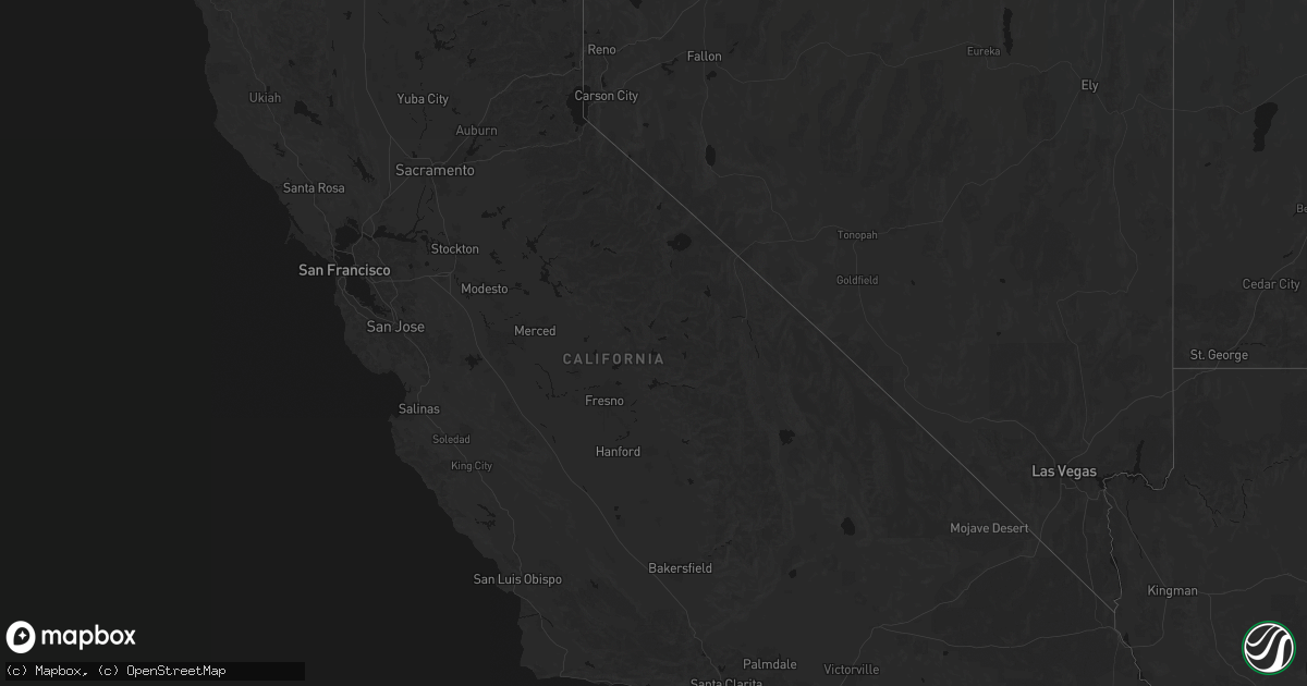 Hail map in California on September 16, 2026