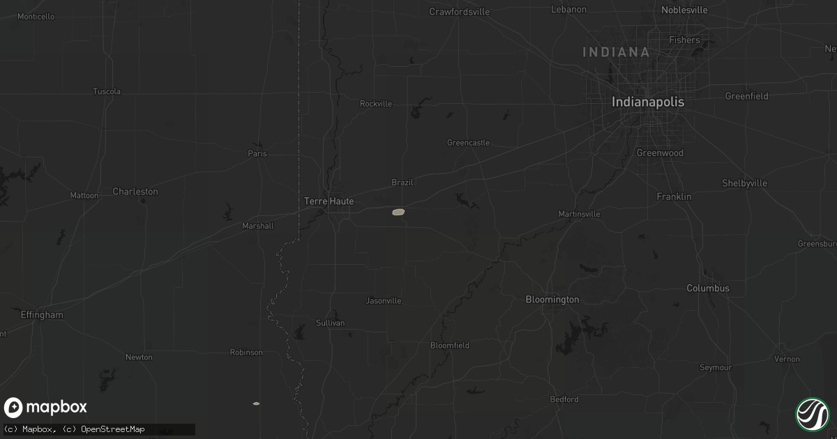 Hail map in Centerpoint, IN on September 16, 2026