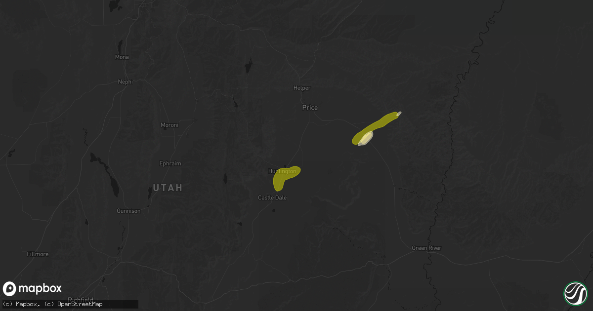 Hail map in Cleveland, UT on September 16, 2026