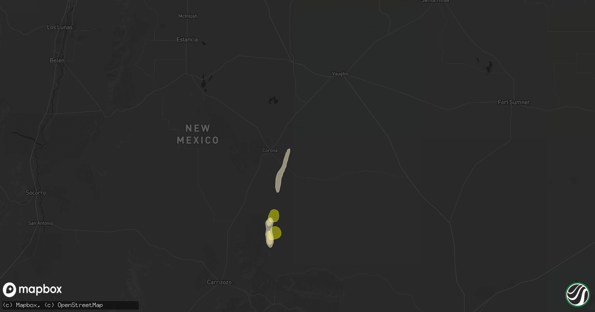 Hail map in Corona, NM on September 16, 2026
