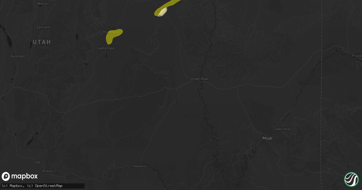 Hail map in Green River, UT on September 16, 2026