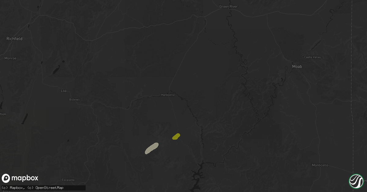 Hail map in Hanksville, UT on September 16, 2026