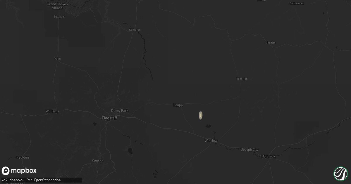 Hail map in Leupp, AZ on September 16, 2026