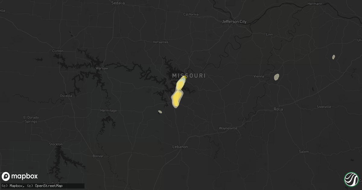 Hail map in Linn Creek, MO on September 16, 2026