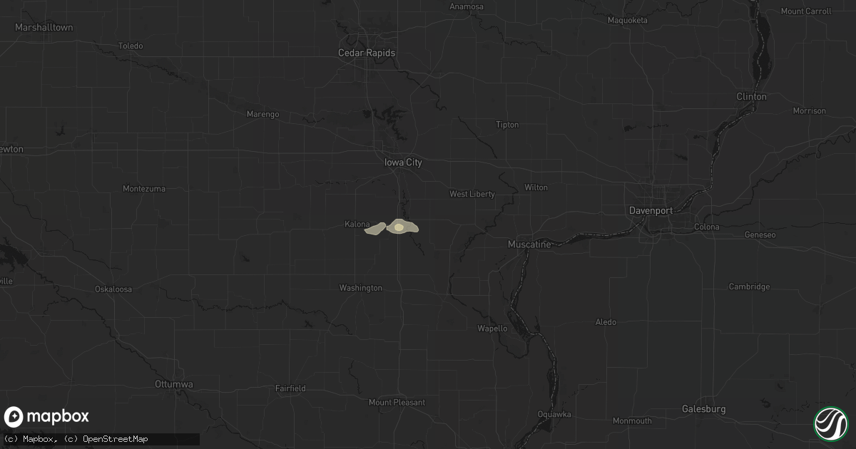 Hail map in Lone Tree, IA on September 16, 2026