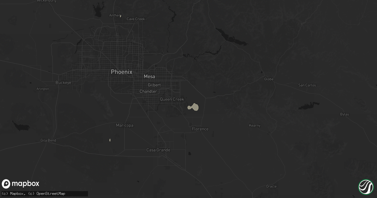 Hail map in San Tan Valley, AZ on September 16, 2026