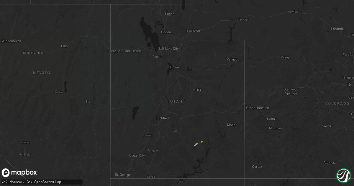 Hail map in Utah on September 16, 2026
