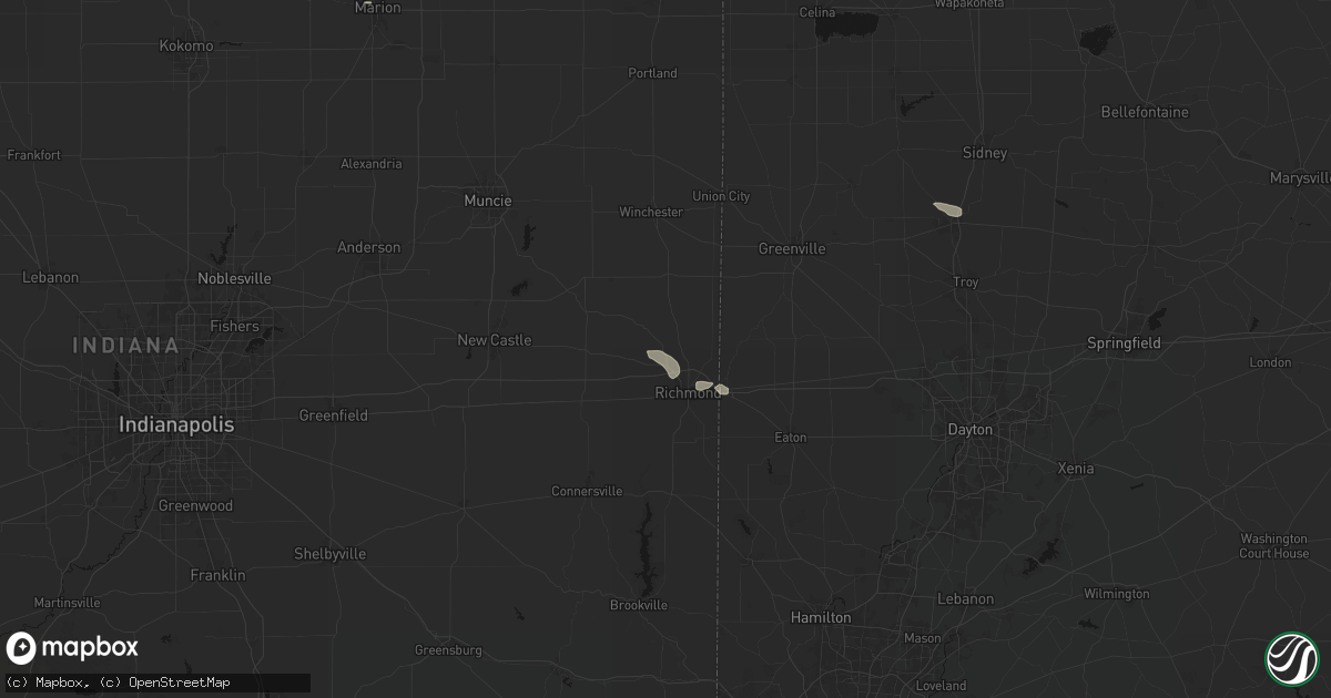 Hail map in Webster, IN on September 16, 2026