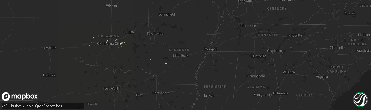 Hail map in Arkansas on September 17, 2013