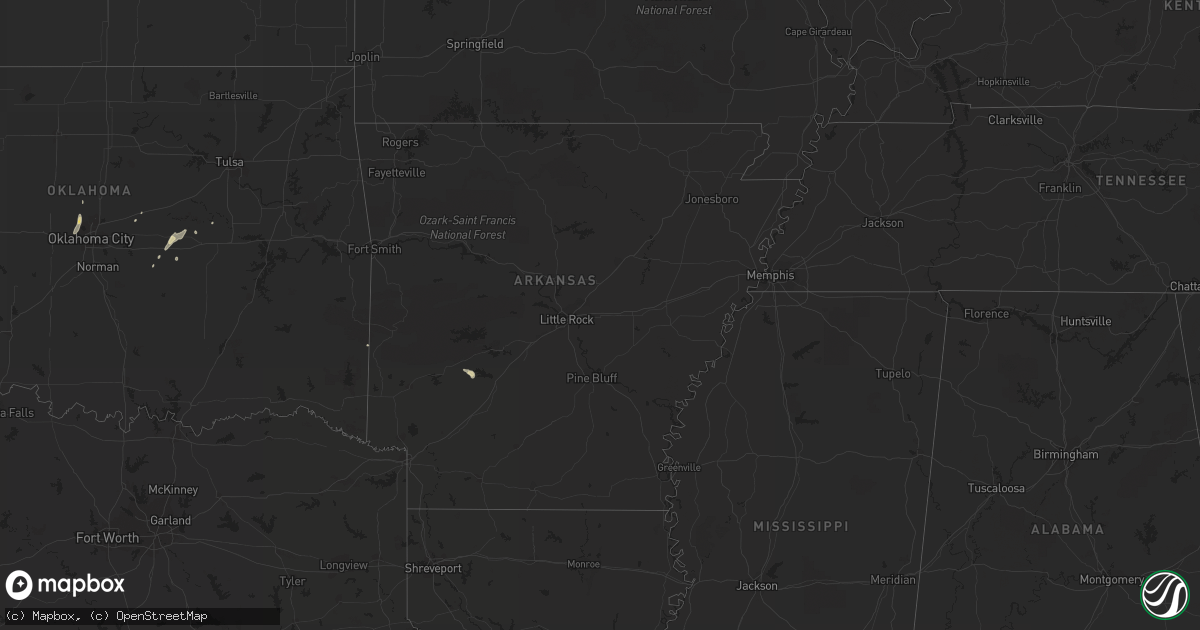 Hail map in Arkansas on September 17, 2013
