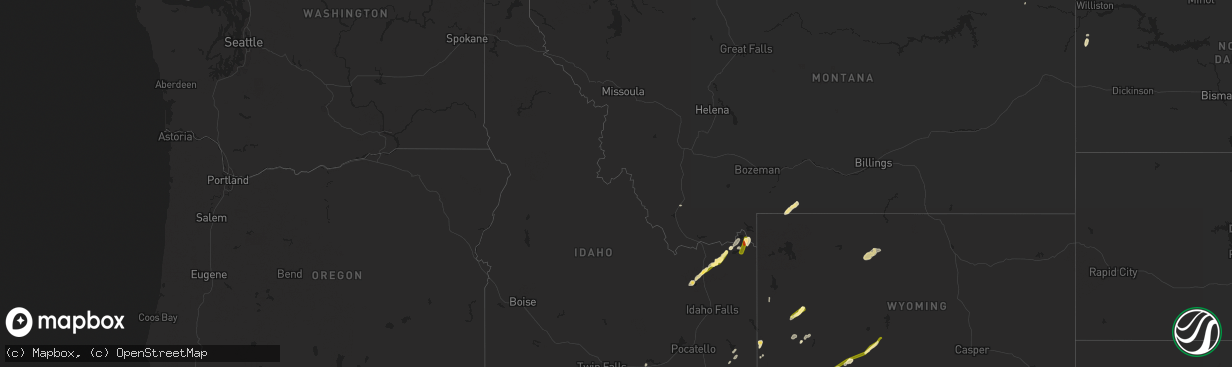 Hail map in Idaho on September 17, 2013