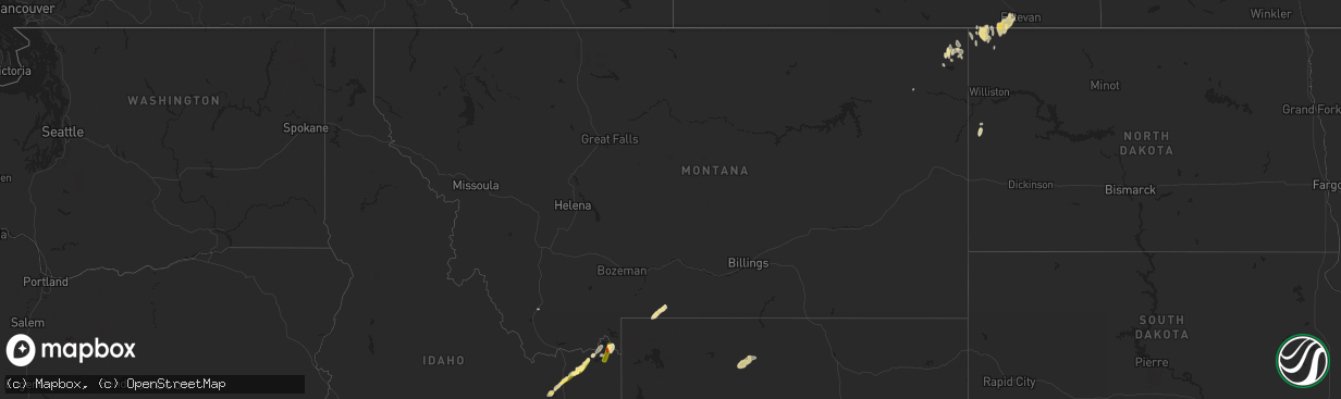 Hail map in Montana on September 17, 2013