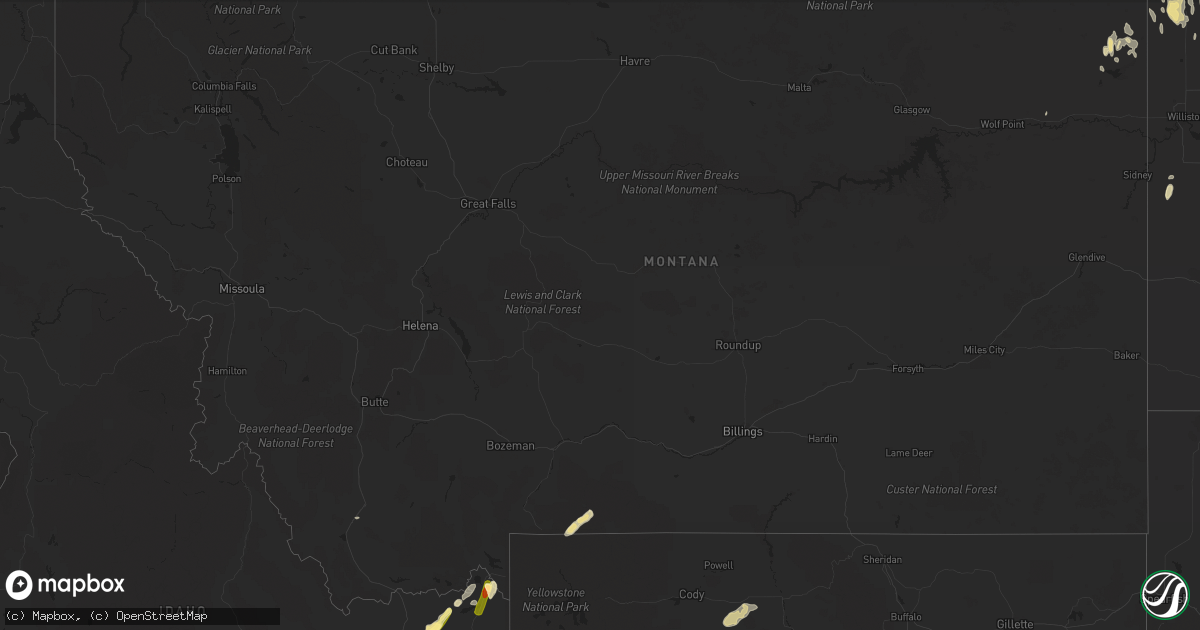 Hail map in Montana on September 17, 2013
