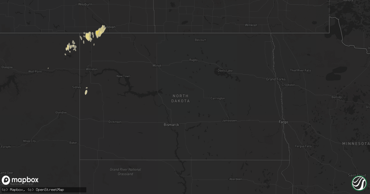 Hail map in North Dakota on September 17, 2013