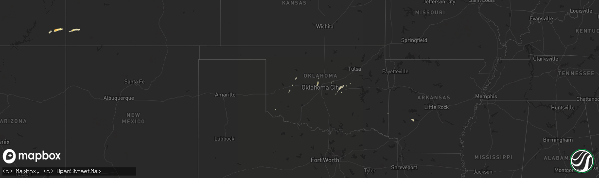 Hail map in Oklahoma on September 17, 2013