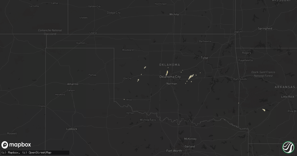 Hail map in Oklahoma on September 17, 2013
