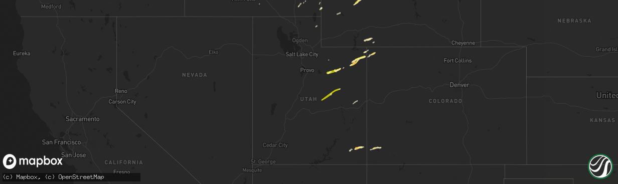 Hail map in Utah on September 17, 2013