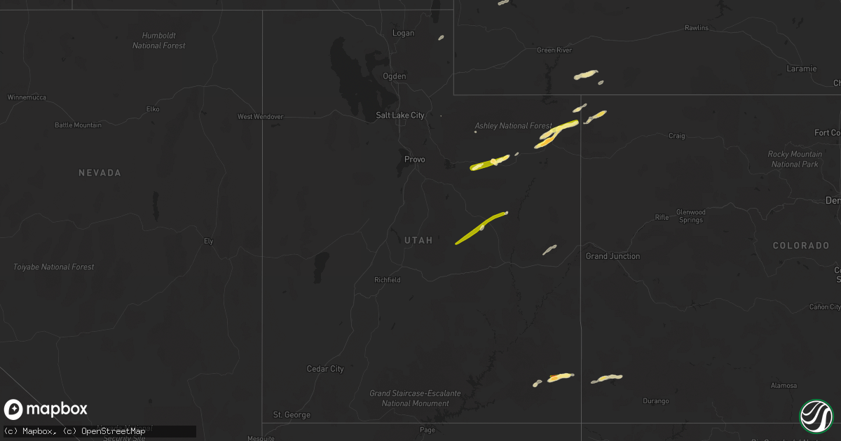 Hail map in Utah on September 17, 2013
