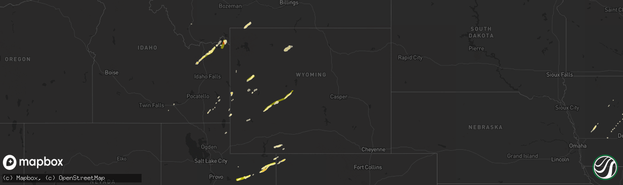 Hail map in Wyoming on September 17, 2013