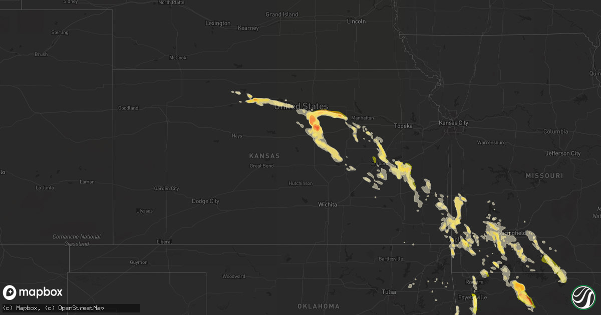 Hail map in Kansas on September 17, 2014