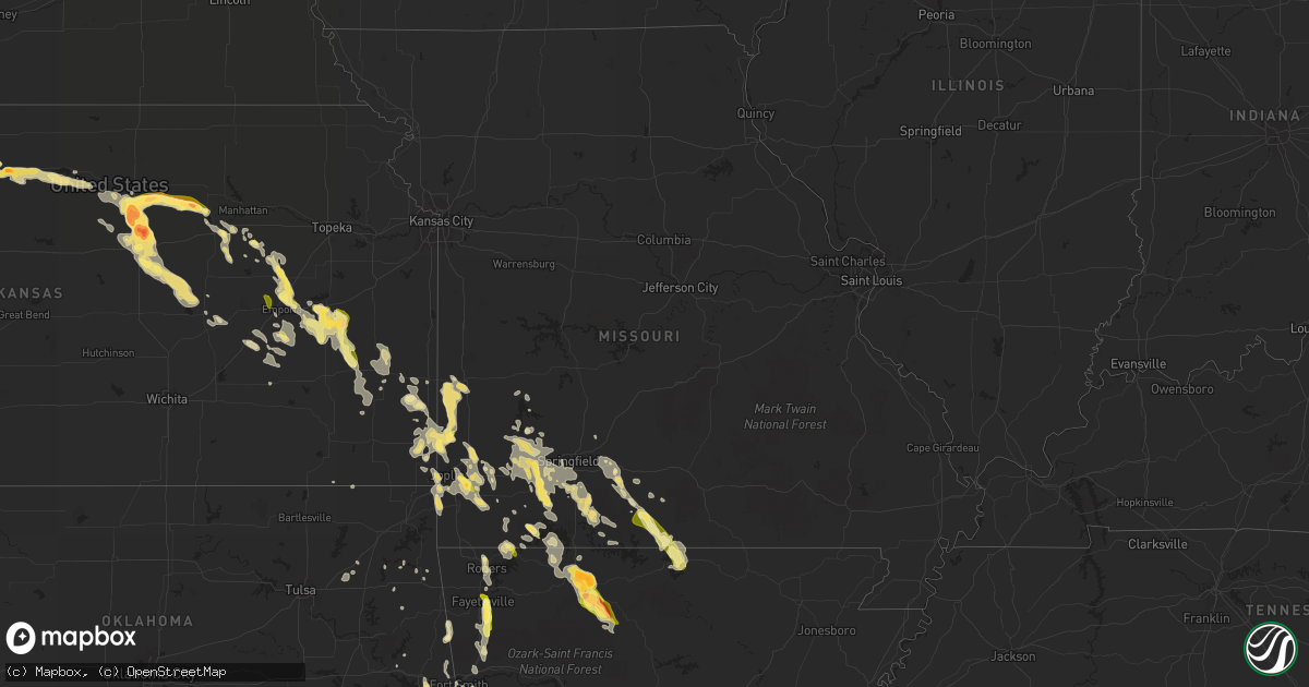 Hail map in Missouri on September 17, 2014