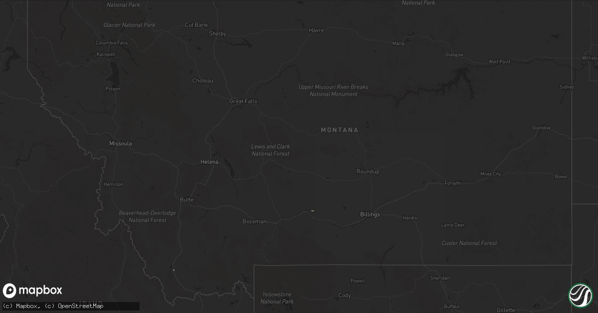Hail map in Montana on September 17, 2014