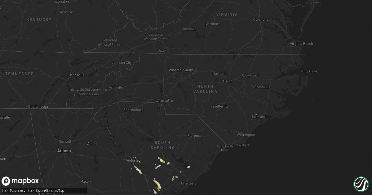 Hail map in North Carolina on September 17, 2014