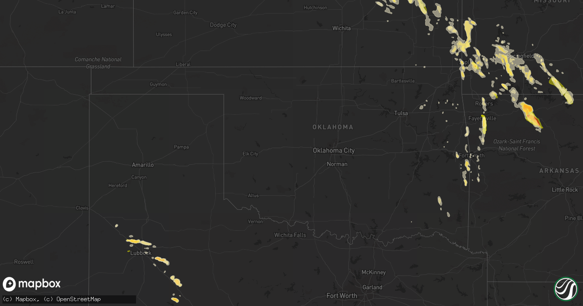 Hail map in Oklahoma on September 17, 2014
