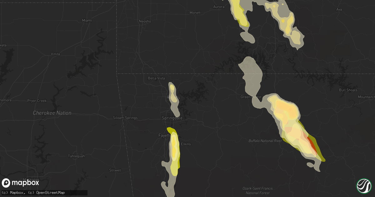 Hail map in Rogers, AR on September 17, 2014